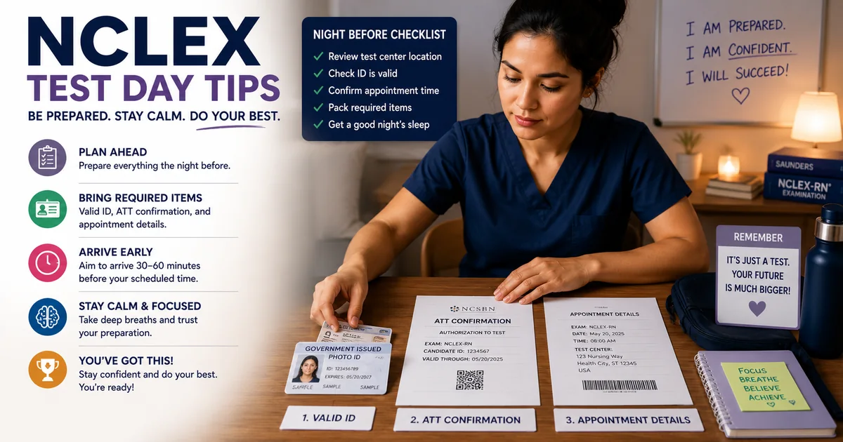 Nursing candidate focused on an NCLEX exam question at a testing center