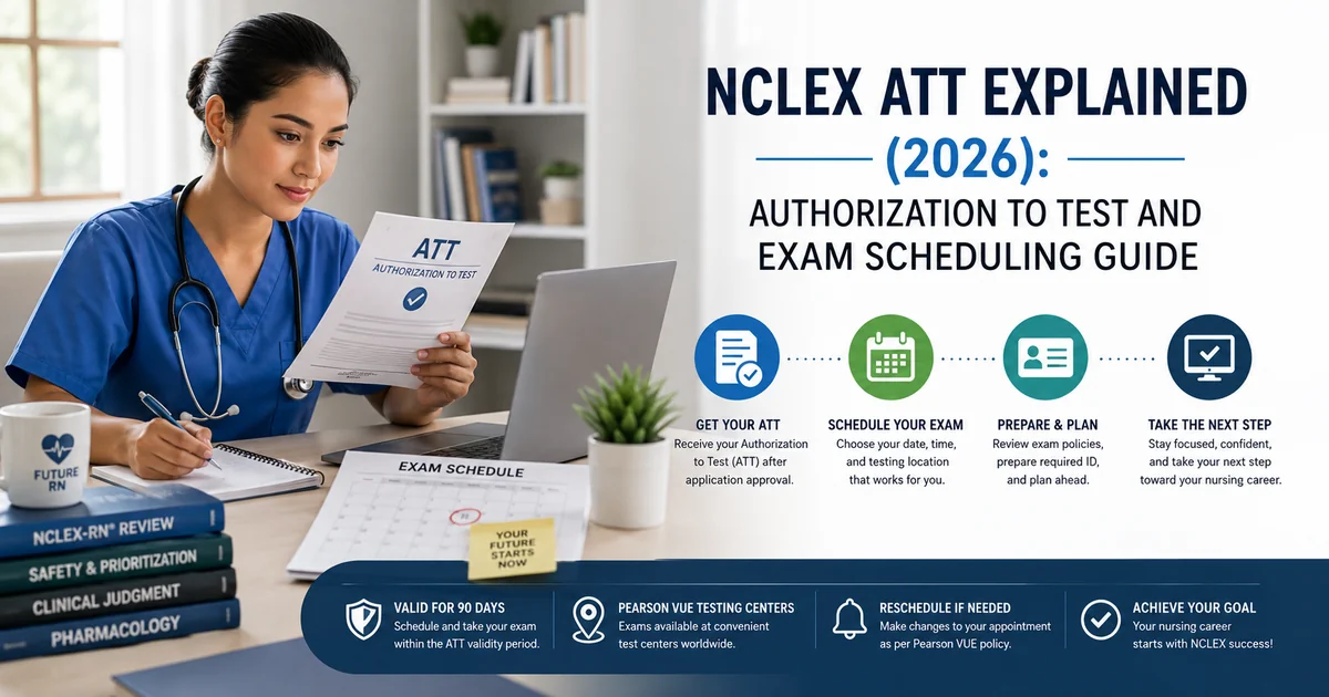 Nursing candidate reviewing an NCLEX ATT confirmation email